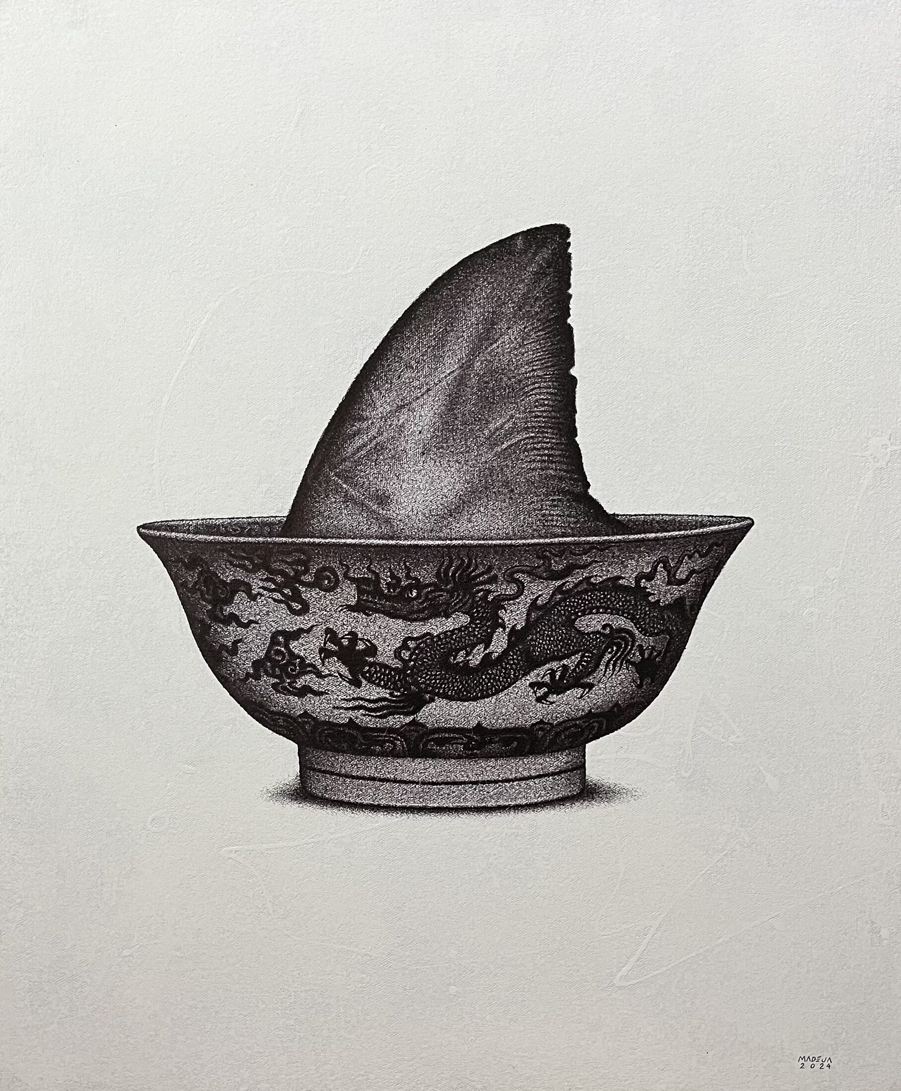 Sabaw — a shark fin rising from an antique Chinese bowl